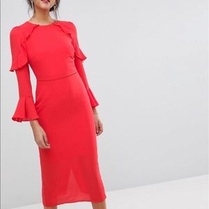 Size 6 midi medium red dress